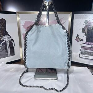Stella McCartney Silver-Trimmed Light Blue Shoulder Bag